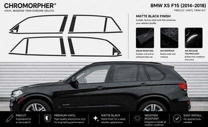 BMW X5 F15 (2014–2018) Complete Window Trim Chrome Delete Kit