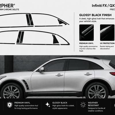 Infiniti FX / QX70 (2009–2016) Precut Chrome Delete Kit - alternate view