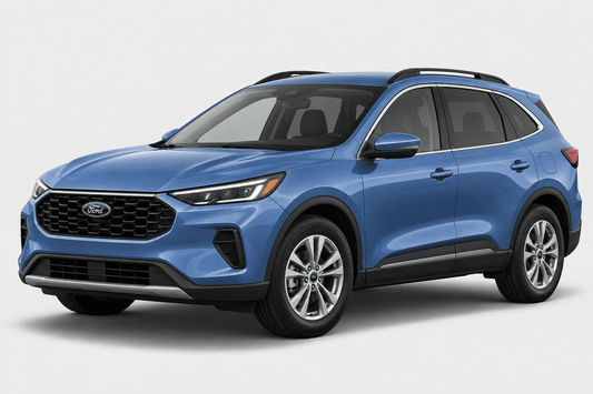 A blue Ford SUV shown from a three-quarter front angle on a light gray studio background.