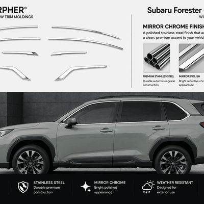Subaru Forester (2025–2026) Stainless Steel Window Trim Moldings - alternate view