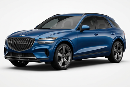 Genesis GV70 (2022–2025) shown from a front three-quarter angle on a light studio background.