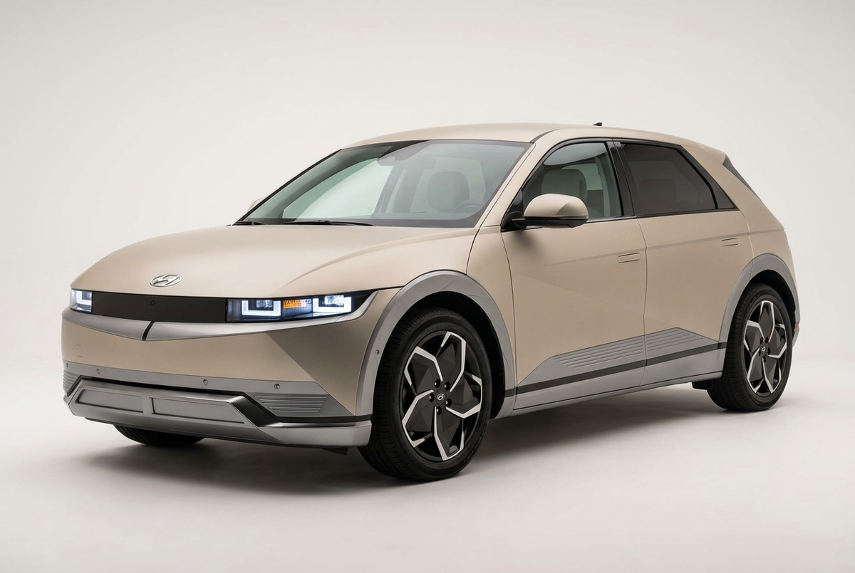 Hyundai Ioniq 5 (2022–2026) shown from a front three-quarter angle on a light studio background.