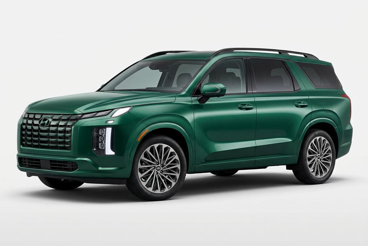 Hyundai Palisade (2026–2027) shown from a front three-quarter angle on a light studio background.