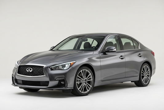 Infiniti Q50 (2018–2024) shown from a front three-quarter angle on a light studio background.