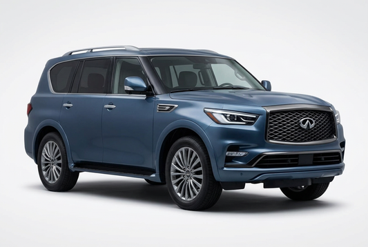 Infiniti QX80 (2011–2024) shown from a front three-quarter angle on a light studio background.