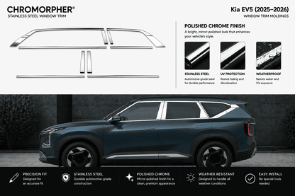 Kia EV5 (2025–2026) Stainless Steel Window Trim Moldings