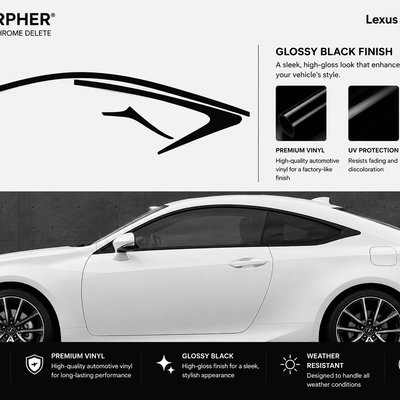 Lexus RC (2015–2025) Precut Chrome Delete Window Trim - alternate view
