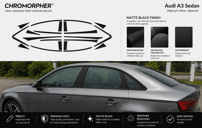 ChroMorpher Audi A3/S3 8V Window Trim Chrome Delete Kit (2013–2020) - ChroMorpher