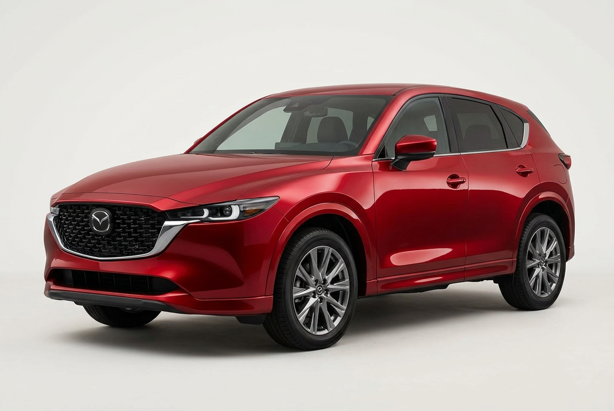 Mazda CX-5 (2017–2025) shown from a front three-quarter angle on a light studio background.