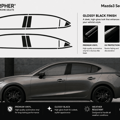 Mazda3 Sedan (2014–2018) Precut Chrome Delete Kit - alternate view
