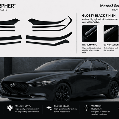Mazda3 Sedan (2019–2026) Precut Chrome Delete Kit - alternate view