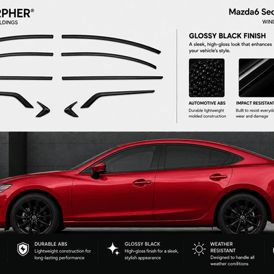 Mazda6 Sedan (2014–2021) ABS Window Trim Moldings - alternate view