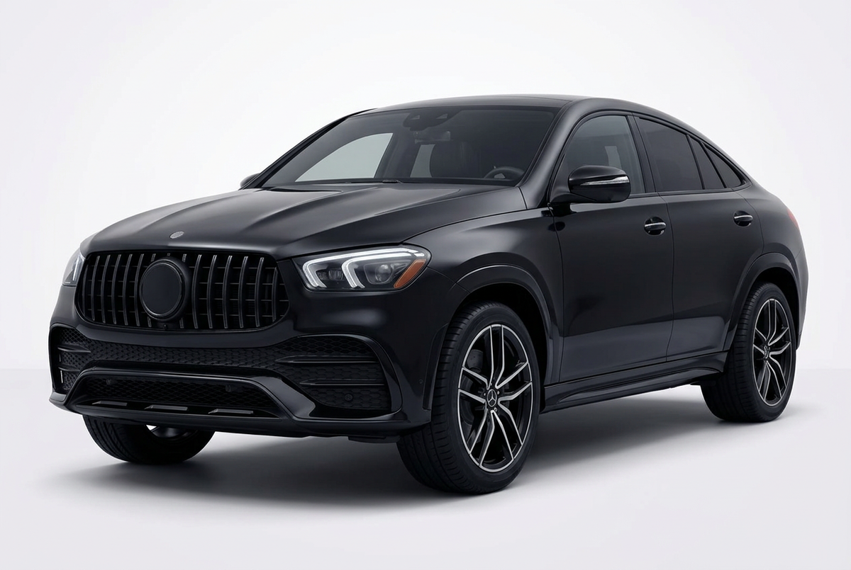 Mercedes-Benz GLE Coupe (2021–2026) shown from a front three-quarter angle on a light studio background.