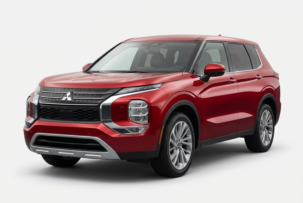 Mitsubishi Outlander (2022–2025) shown from a front three-quarter angle on a light studio background.