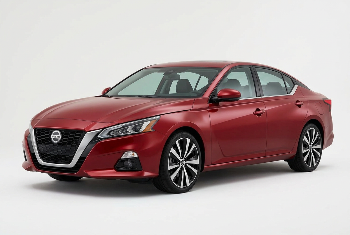 Nissan Altima (2019–2026) shown from a front three-quarter angle on a light studio background.