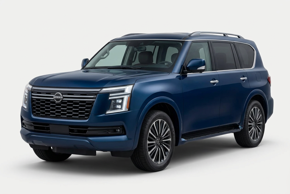 Nissan Armada (2025–2026) shown from a front three-quarter angle on a light studio background.