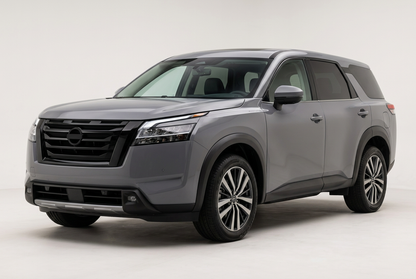 Nissan Pathfinder (2022–2025) shown from a front three-quarter angle on a light studio background.