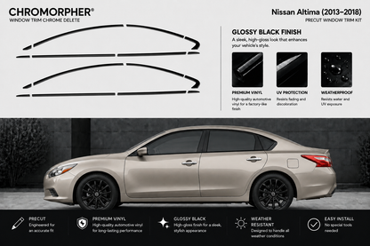 Nissan Altima (2013–2018) Precut Chrome Delete Window Trim