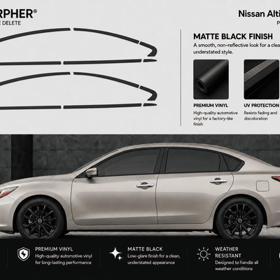 Nissan Altima (2013–2018) Precut Chrome Delete Window Trim - alternate view