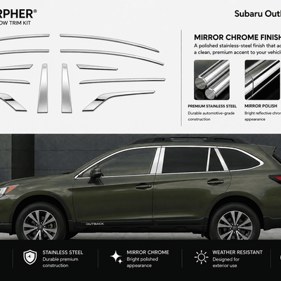 Subaru Outback (2016–2017) Stainless Steel Window Trim Kit - alternate view