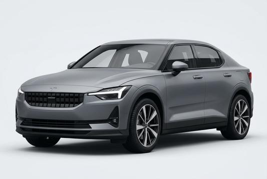 Polestar 2 (2020–2025) shown from a front three-quarter angle on a light studio background.