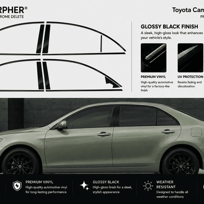 Toyota Camry (2006–2011) Precut Chrome Delete Window Trim - alternate view