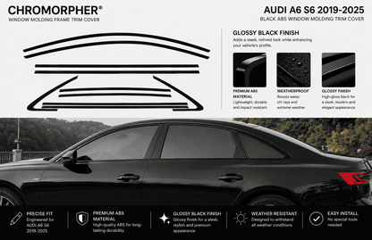 ChroMorpher Audi A6/S6 Sedan Chrome Delete Kits (2005–2025) - ChroMorpher