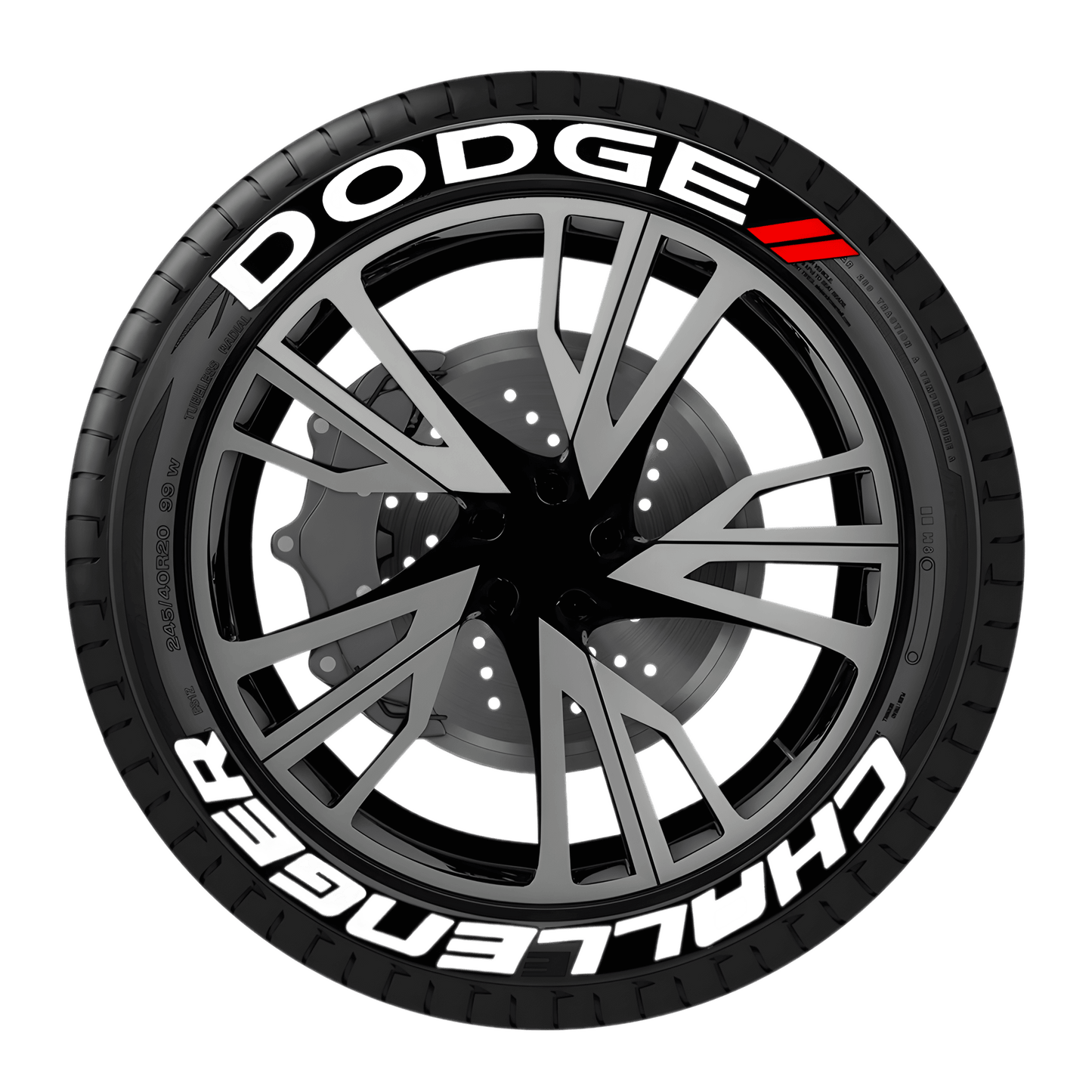 ChroMorpher 3D Reflective Tire Lettering - DODGE (4x) - ChroMorpher