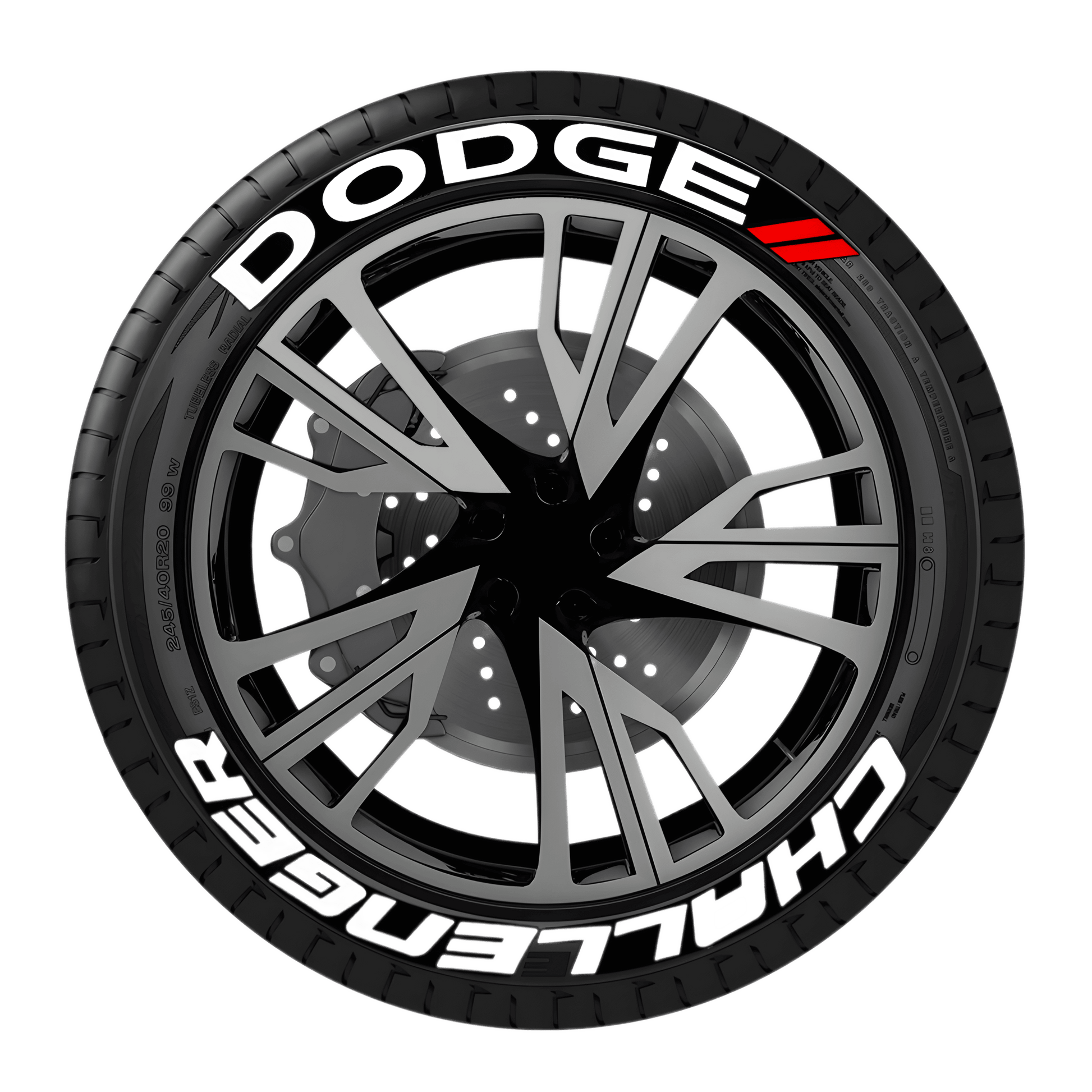 ChroMorpher 3D Reflective Tire Lettering - DODGE (4x) - ChroMorpher