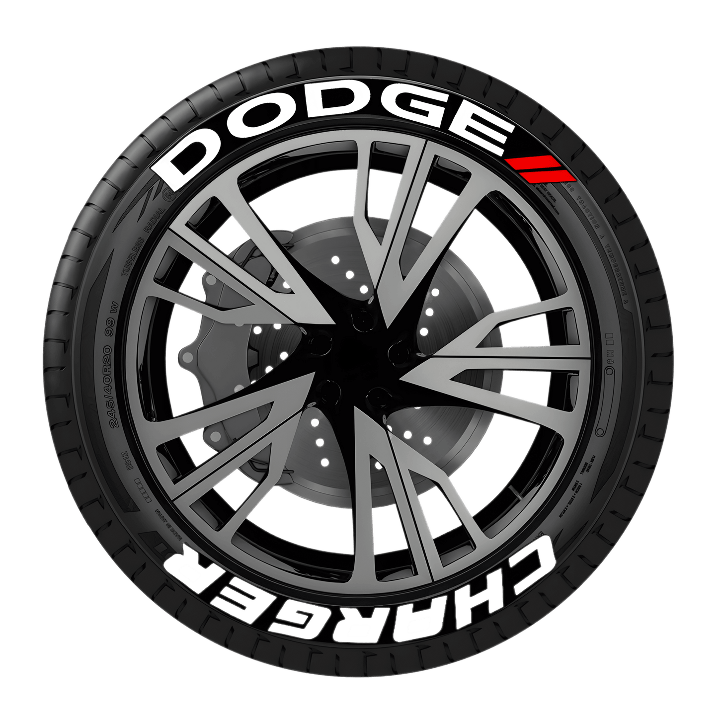 ChroMorpher 3D Reflective Tire Lettering - DODGE (4x) - ChroMorpher