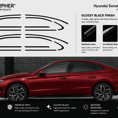 Hyundai Sonata (2020–2026) Precut Chrome Delete Kit - alternate view