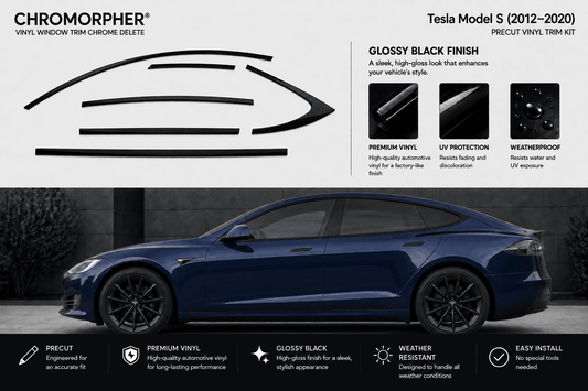 Tesla Model S (2012–2020) Precut Chrome Delete Window Trim