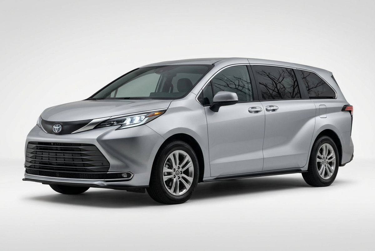 Toyota Sienna (2021–2025) shown from a front three-quarter angle on a light studio background.
