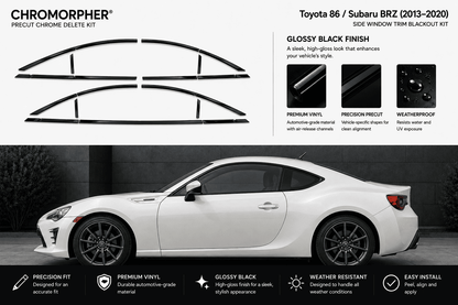 Toyota 86 / Subaru BRZ (2013–2020) Precut Chrome Delete Kit