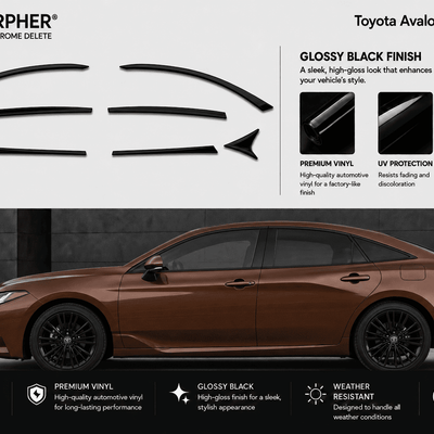 Toyota Avalon (2019–2022) Precut Chrome Delete Window Trim - alternate view