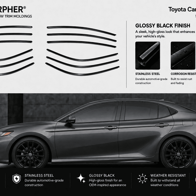 Toyota Camry (2024–2025) Stainless Steel Window Trim Moldings - alternate view