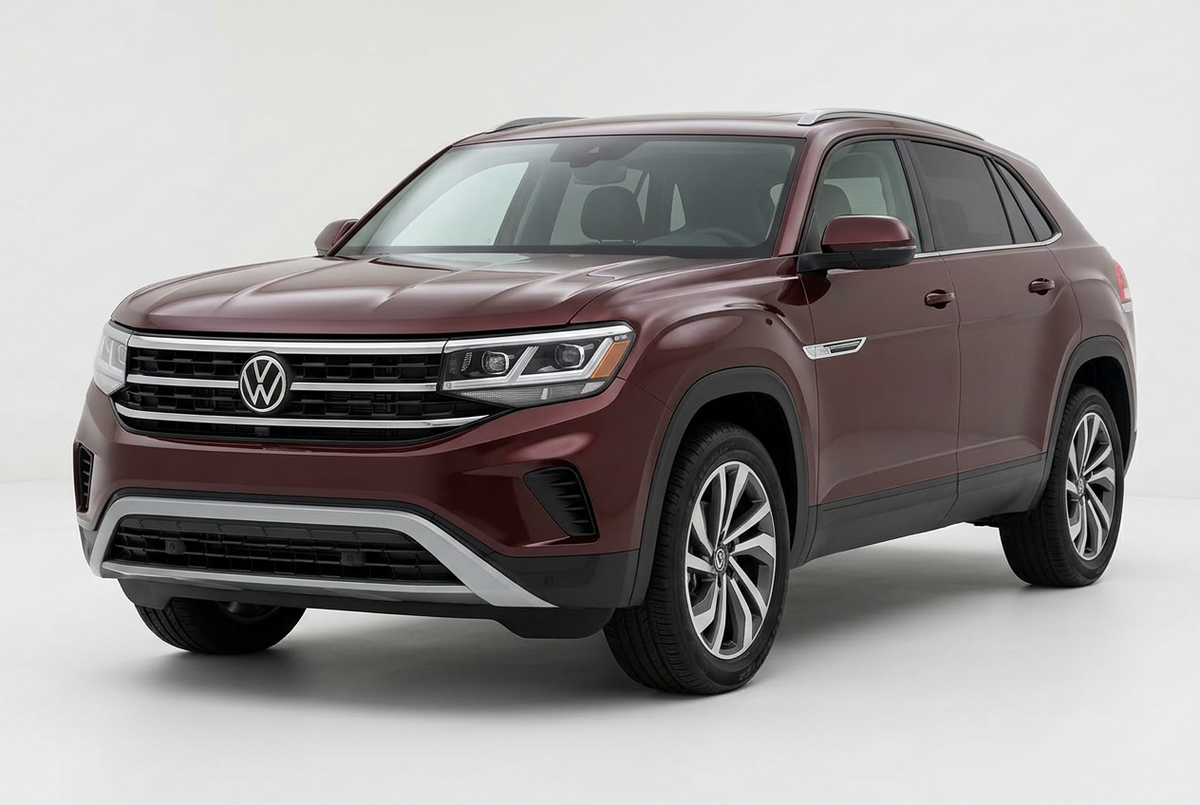 Volkswagen Atlas Cross Sport (2020–2026) shown from a front three-quarter angle on a light studio background.