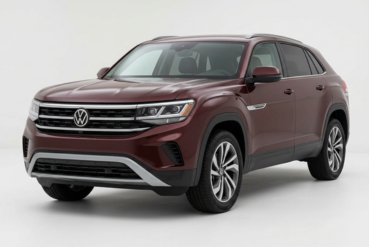 Volkswagen Atlas Cross Sport (2020–2026) shown from a front three-quarter angle on a light studio background.
